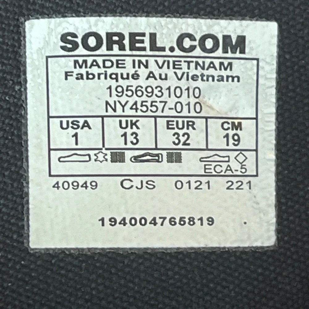 Sorel Joan of Arctic Youth Lexie‎ Wedge Boots Black Big Girls 1 UK 13 EU 32